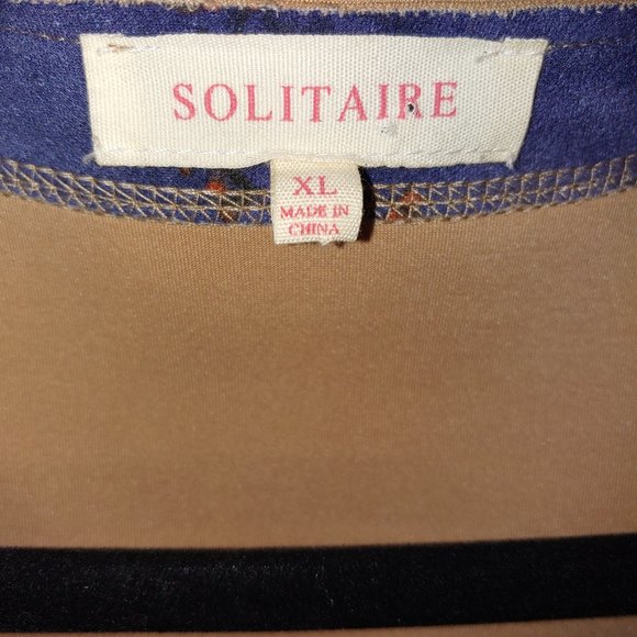 Solitaire by Anthropology Floral Long Open Front Cardigan Size XL Blue - Picture 2 of 7